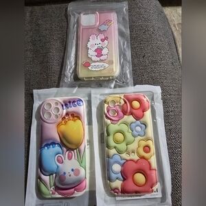 Floral and Cartoon Design Phone Cases